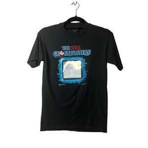 Vintage 1984 ghostbusters holographic black single stitch t-shirt kid size large